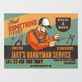 Individuelle Retro-Handwerker-Service-Werbung Fensteraufkleber
