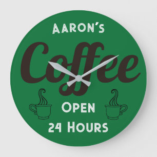 Individuelle Retro-Kaffee-Shop-Uhr Große Wanduhr