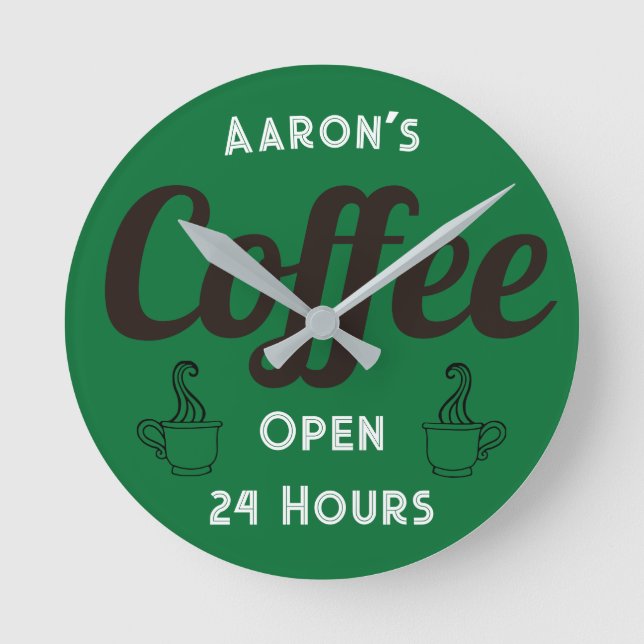 Individuelle Retro-Kaffee-Shop-Uhr Runde Wanduhr (Vorderseite)