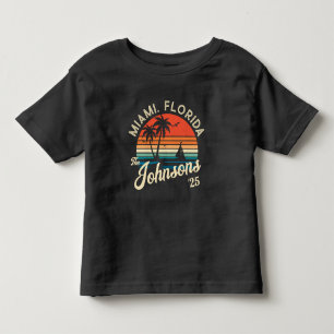 Individuelle Retro Sonnenuntergang Familie Beach U Kleinkind T-shirt
