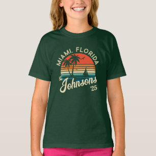 Individuelle Retro Sonnenuntergang Familie Beach U T-Shirt