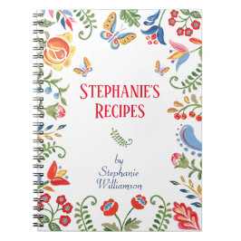 Individuelle Rezeption Notebook Folk Art Blume per Notizblock
