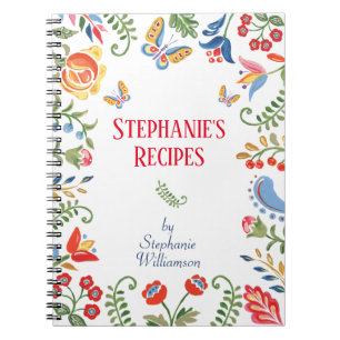 Individuelle Rezeption Notebook Folk Art Blume per Notizblock
