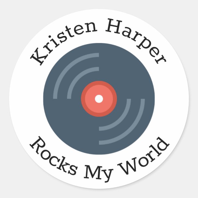 Individuelle Rocks meine Welt Personalisiert Runder Aufkleber (Vorderseite)