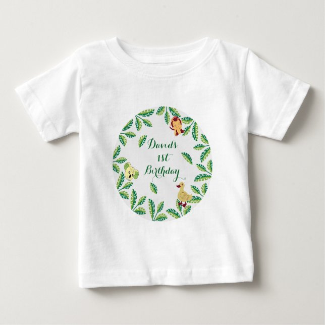 Individuelle Safari Geburtstagsparty Baby T-shirt (Vorderseite)