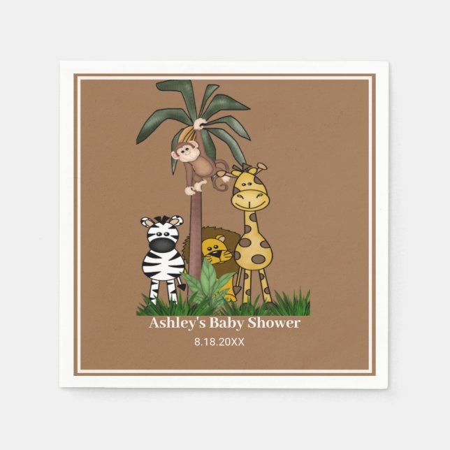 Individuelle Safari Jungle Babydusche Serviette (Vorderseite)