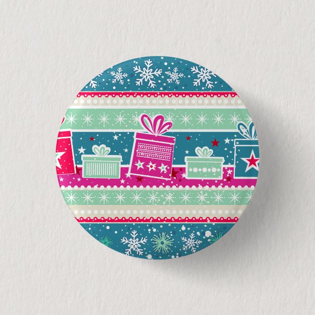 Individuelle Schneeflocken und Geschenke Button (Vorderseite)