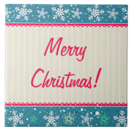 Individuelle Schneeflocken und Geschenke Fliese