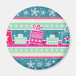 Individuelle Schneeflocken und Geschenke Magnet