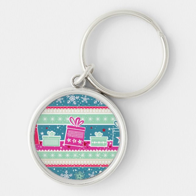 Individuelle Schneeflocken und Geschenke Schlüsselanhänger (Vorne)