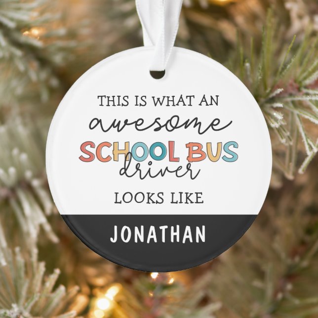 Individuelle Schulbusfahrerbewertung Funny Gift Ornament (Baum)