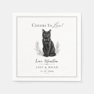 Individuelle Schwarze Katze Hochzeit Druckbare Eri Serviette
