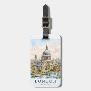 Individuelle St.-Pauls-Kathedrale London Aquarell Gepäckanhänger