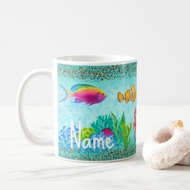 Individuelle Tasse von Unterwasserszenen (Mit Donut)