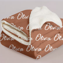 Individuelle Terrakotta-Sherpa-Decke für Brautjung