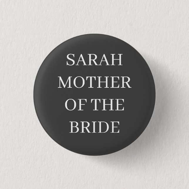 INDIVIDUELLE TRAUZEUGIN KNOPF HOCHZEIT JUNGGESELLE BUTTON (Vorderseite)