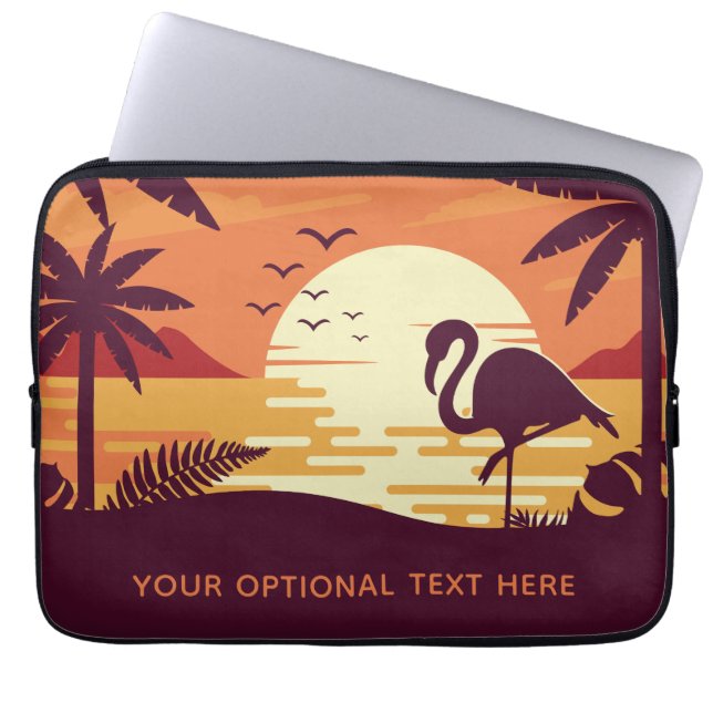 Individuelle, tropische Flamingo-Laptop-Ärmel Laptopschutzhülle (Vorderseite)