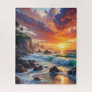 Individuelle tropische Sonnenuntergangs-Klippen – 