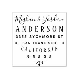 Individuelle Typografie Elegante Couple-Rücksendea Gummistempel