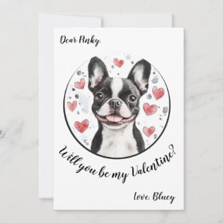 Individuelle Valentinstag-Karte Boston Terrier Feiertagskarte