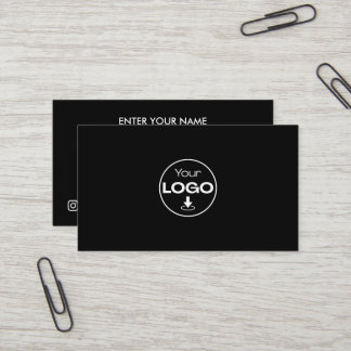 Individuelle Visitenkarte | Moderne schwarze Logo-