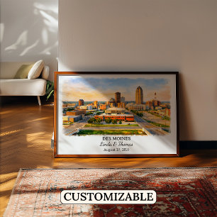 Individuelle Wandkunst Des Moines, Iowa Poster