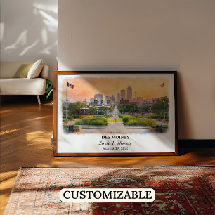 Individuelle Wandkunst Des Moines, Iowa Poster