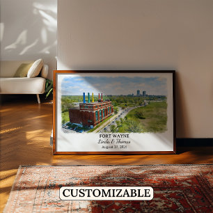 Individuelle Wandkunst Fort Wayne, Indiana Poster