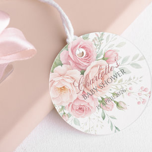 individuelle weiche rosa Rosen Blumen-Geschenk-Anh Geschenkanhänger