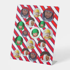 Individuelle Weihnachtsfeier mit vier Fotos 🎄 Wei Sockelschild