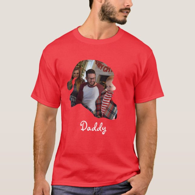 Individuelle Weihnachtsmannmütze Foto Weihnachtsfa T-Shirt (Vorderseite)