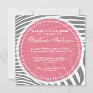 Individuelle Zebra-Babydusche Einladung