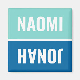 Individuellen Namen Aqua und Cobalt Blue Geschirrs Magnet