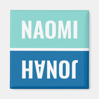 Individuellen Namen Aqua und Cobalt Blue Geschirrs Magnet