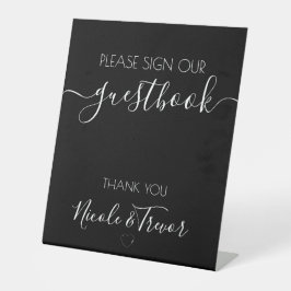 Individuellen Namens Black Calligraphy Sign Guestb Sockelschild