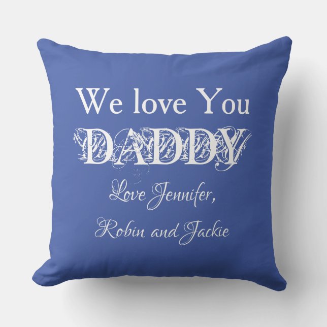Individuellen Namens Vater Daddy Dada Modernes Sim Kissen (Vorderseite)