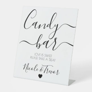 Individuellen Namens White Calligraphy Candy Bar Sockelschild