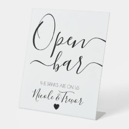 Individuellen Namens White Calligraphy Open Bar Sockelschild