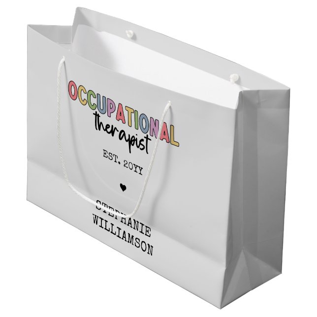 Individueller Arbeitstherapeut OT Graduate Gifts Große Geschenktüte (Vorderseite Schrägansicht)