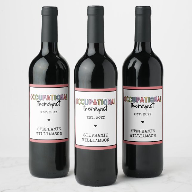 Individueller Arbeitstherapeut OT Graduate Gifts Weinetikett (Flaschen)