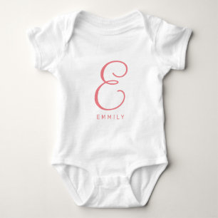 Individueller Babyhühner mit elegantem Namen Monog Baby Strampler