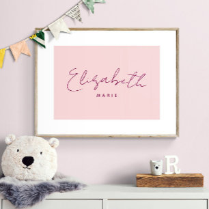 Individueller Babyname Druck Minimalistische Kinde Poster