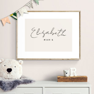 Individueller Babyname Druck Minimalistische Kinde Poster