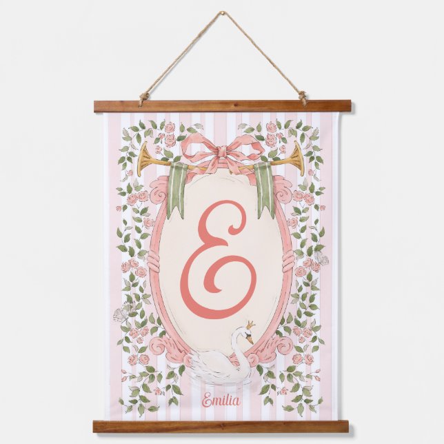 Individueller Babyname - Kinderzimmer-Dekoration Wandteppich Mit Holzrahmen (Vorderseite)