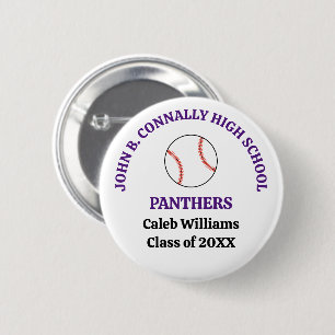 Individueller Baseballspieler der Purple High Scho Button