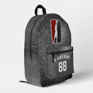 Individueller Basketball-Spieler in Rot und Schwar Bedruckter Rucksack