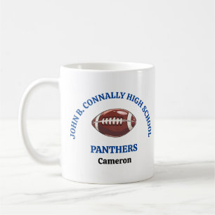 Individueller Blaue High School Footballspieler Kaffeetasse