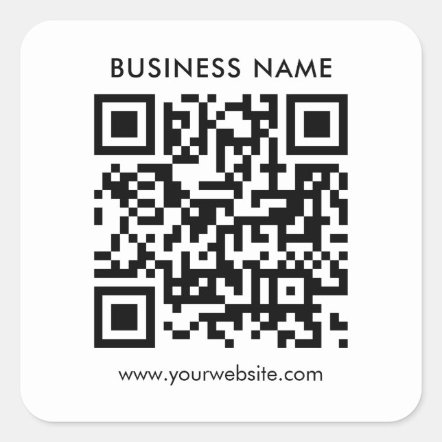 Individueller Business QR Code für moderne Minimal Quadratischer Aufkleber (Vorderseite)