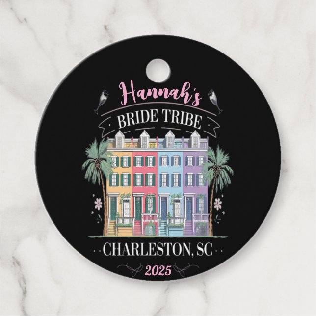 Individueller Charleston Junggeselinnen-Abschied T Geschenkanhänger (Vorderseite)