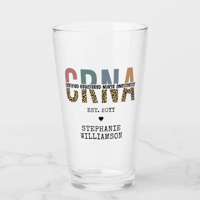 Individueller CRNA zertifizierter Krankenpfleger Glas (Vorderseite)